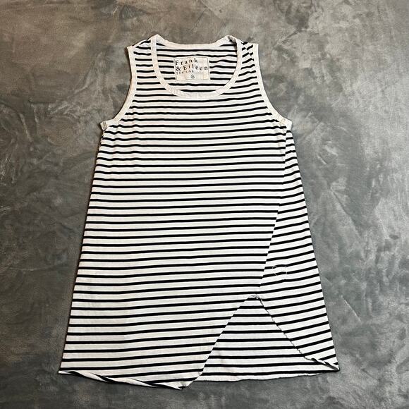 Frank & Eileen Sleeveless Striped Scoop Neck Relaxed Asymmetric Tank Size XS - Picture 2 of 7